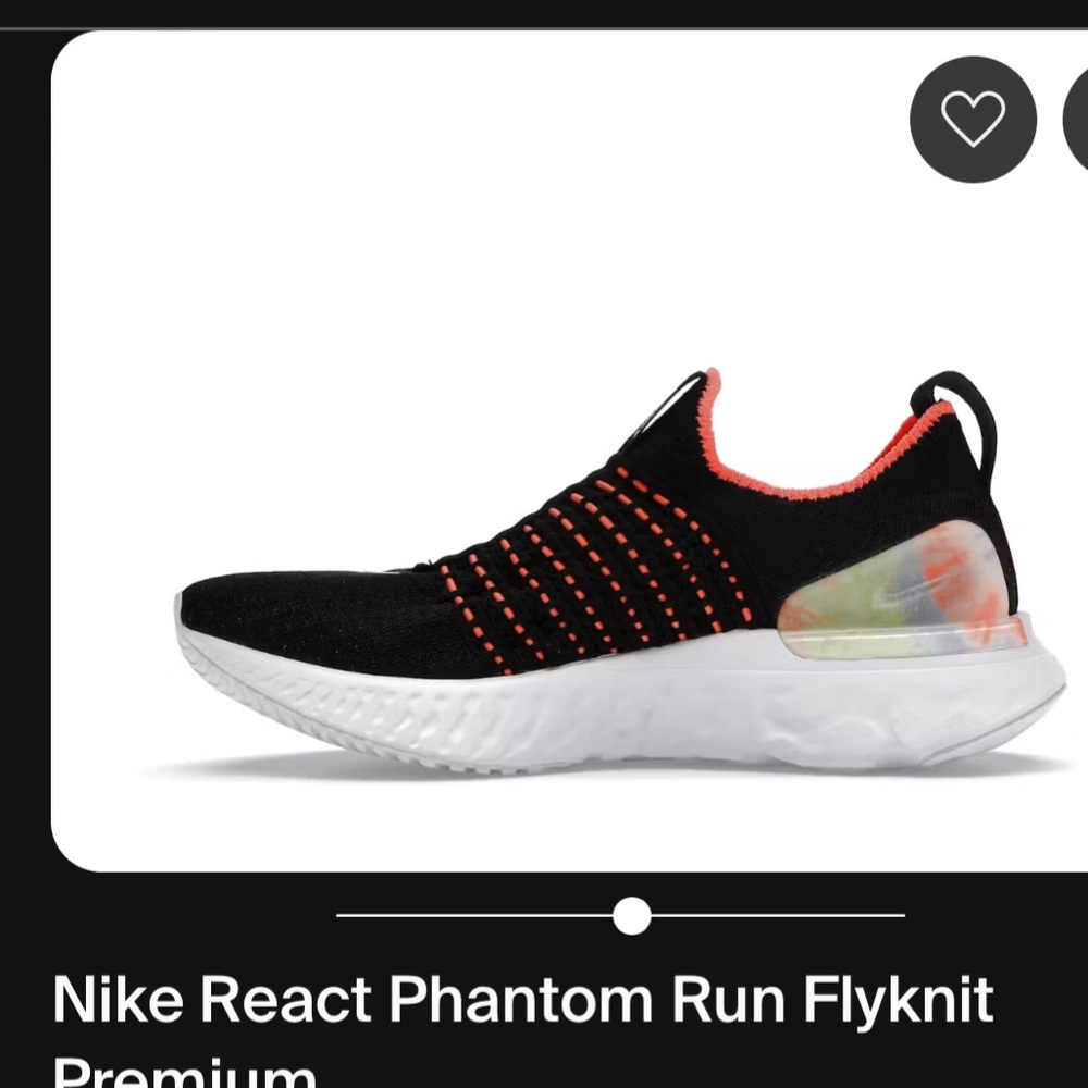 Nike React Phantom Run Flyknit Women's Shoes - Black and Bright Mango 7.5